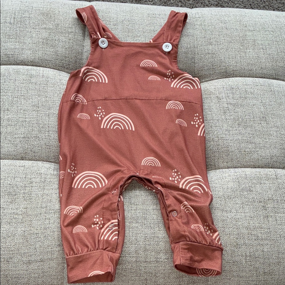 Rust Rainbow Kids Overalls